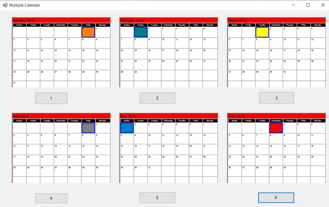 Calendar ActiveX Control screenshot