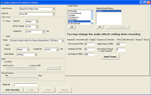Audio Capture Pro ActiveX Control 3.6 full